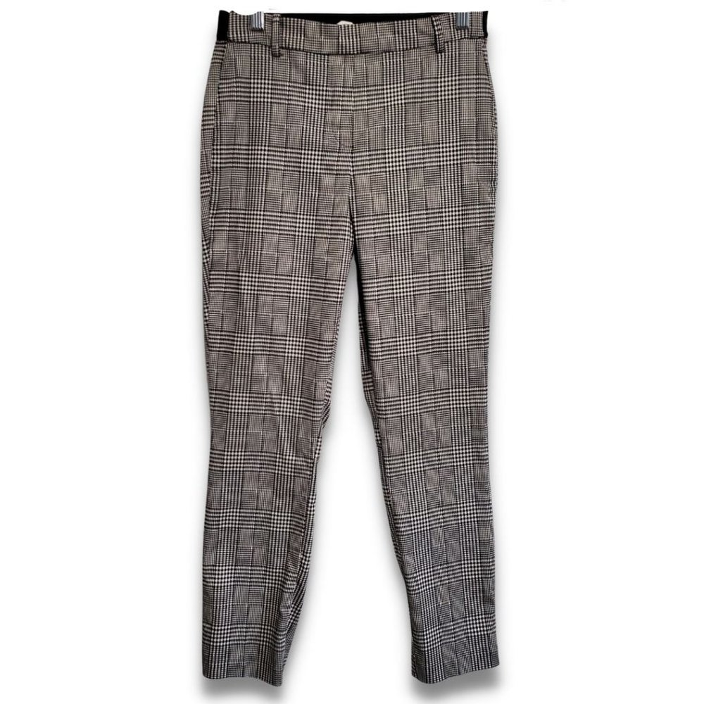 H&M Women's Size 6 Black and White Plaid Pull-on Pants